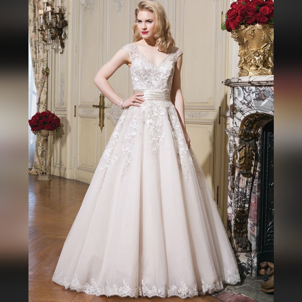 NWT Justin Alexander Ballgown Oys/Champ Gorgeous Wedding Gown Dress